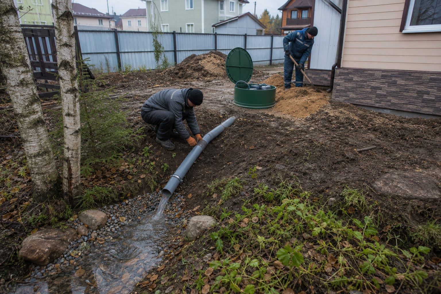 Вывод очищенной воды из Евролос к точке сброса